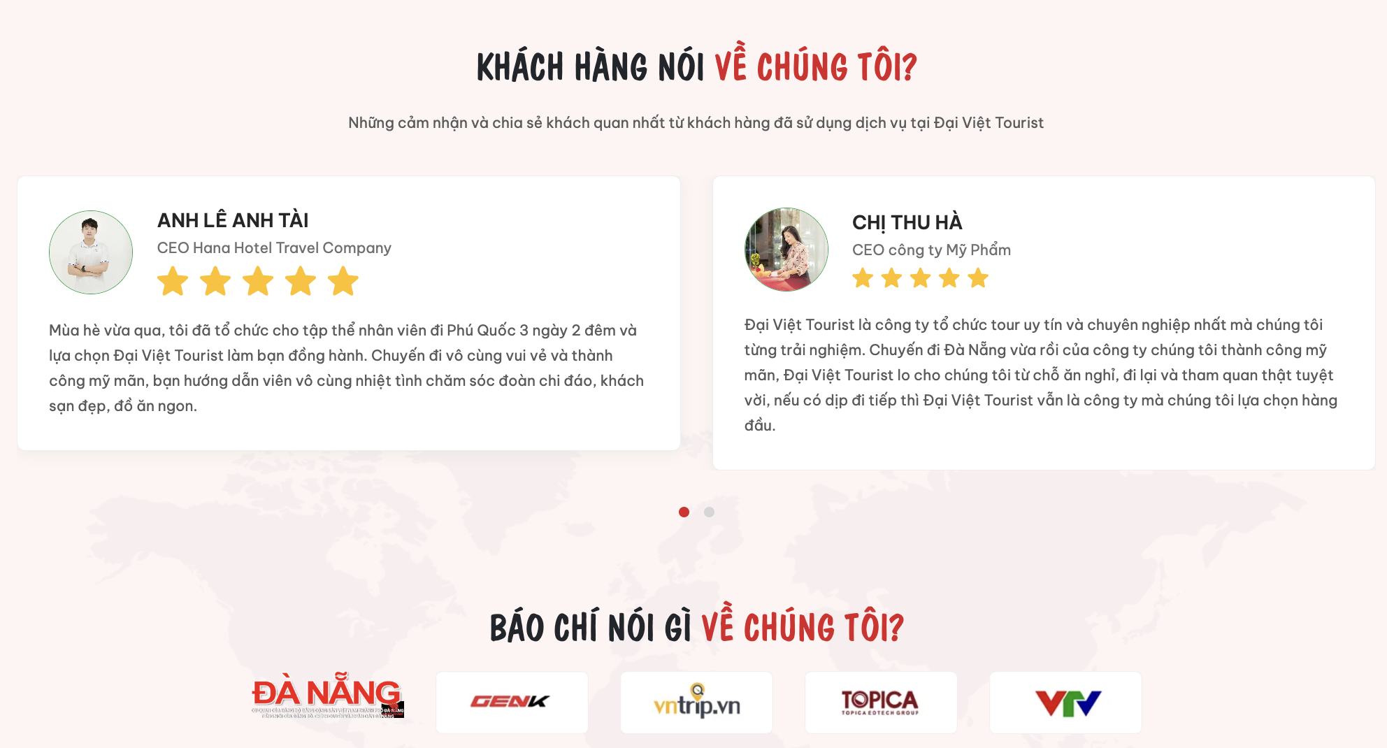 Khách hàng đã trải nghiệm và có những review về dịch vụ của Đại Việt Tourist
